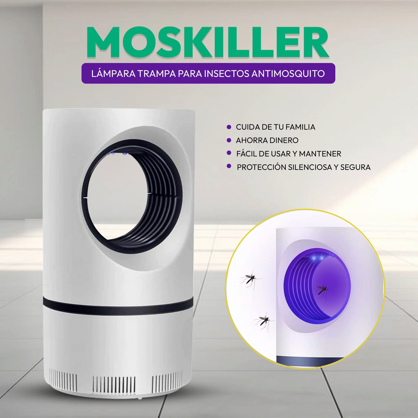 Moskiller ™ Lámpara Trampa antimosquito